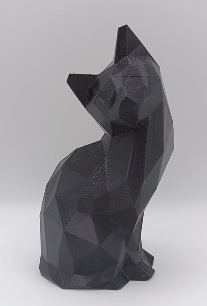 Statua Gatto Nero - Low Poly - 3D Print-Made