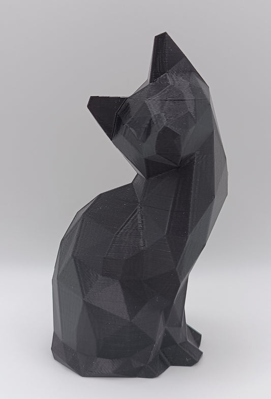 Statua Gatto Nero - Low Poly - 3D Print-Made