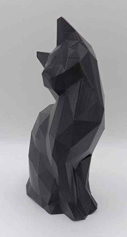 Statua Gatto Nero - Low Poly - 3D Print-Made