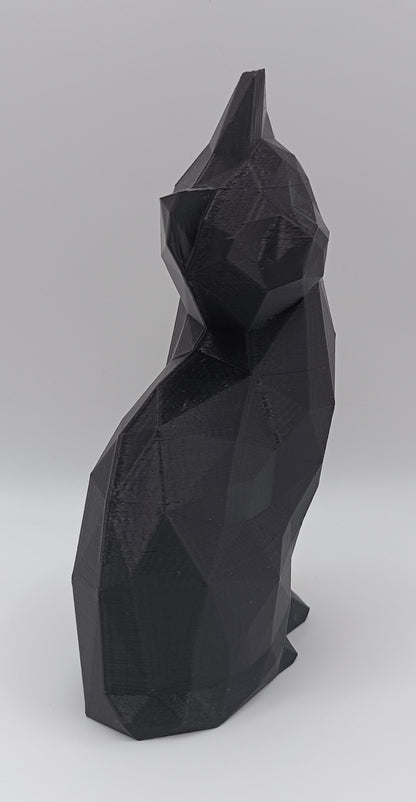 Statua Gatto Nero - Low Poly - 3D Print-Made