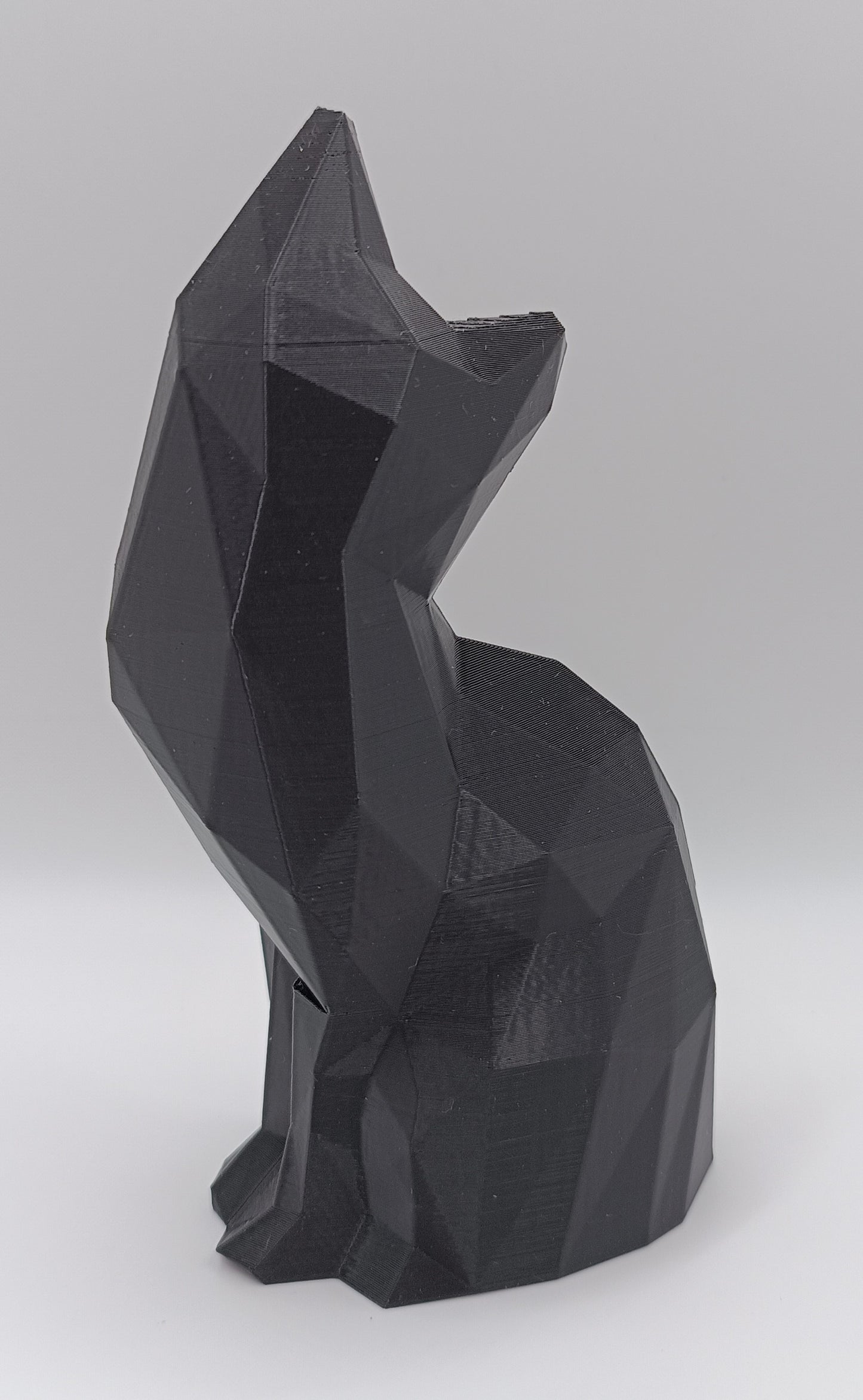 Statua Gatto Nero - Low Poly - 3D Print-Made