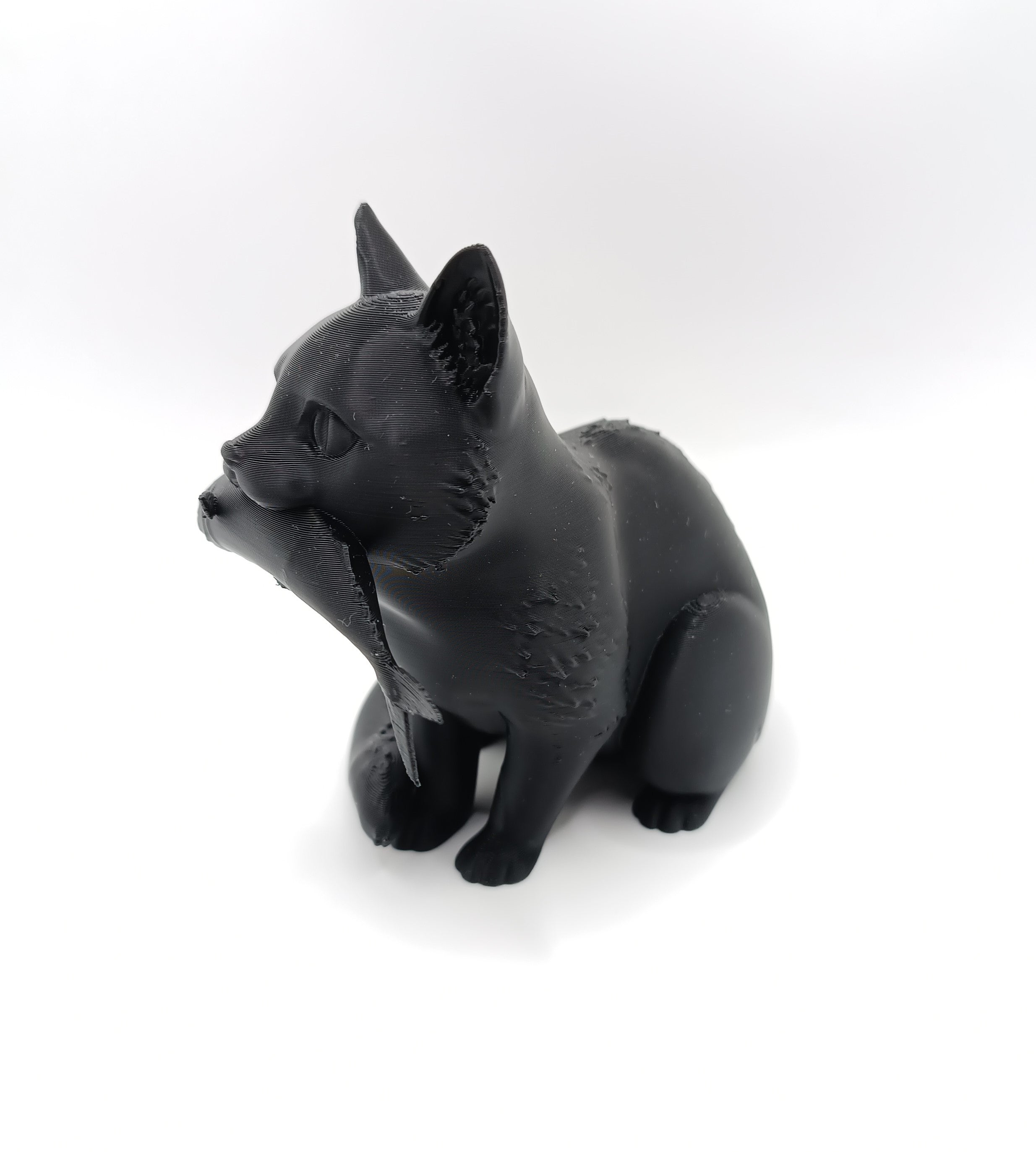 Statuetta Gatto con Pesce Anime