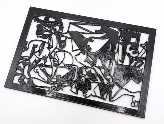 Guernica, Picasso Silhouette Art - 3D Print-Made