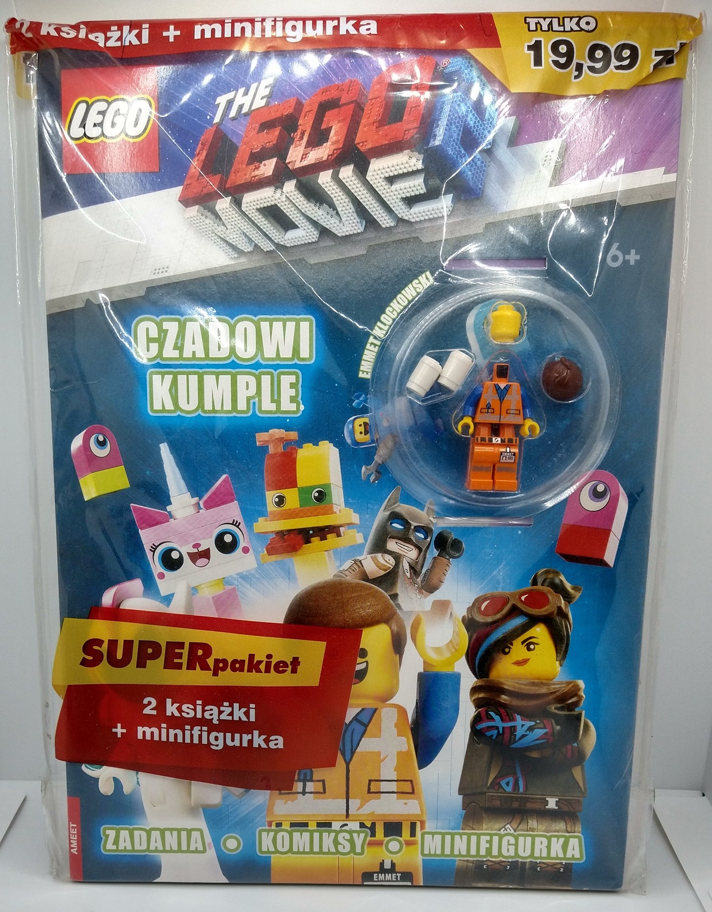 LEGO Emmet Minifigure + 2 LEGO Books (Movie 2 e DC Comics) SEALED