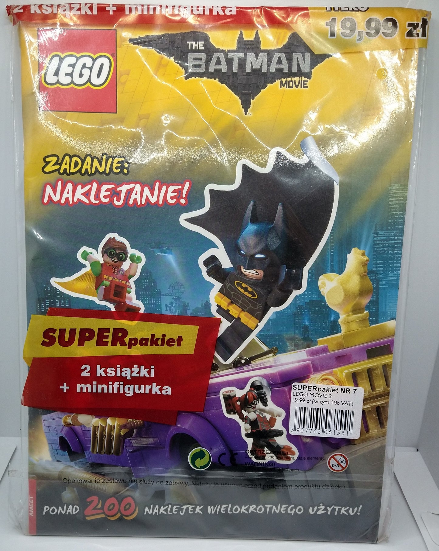 LEGO Emmet Minifigure + 2 LEGO Books (Movie 2 e DC Comics) SEALED