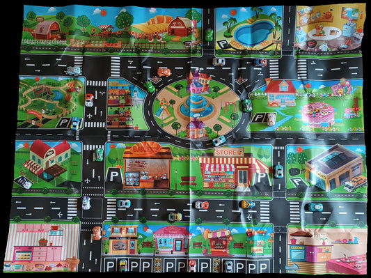 Tappeto da Gioco per Bambini - Tappetino Città + 24 Macchinine NEW