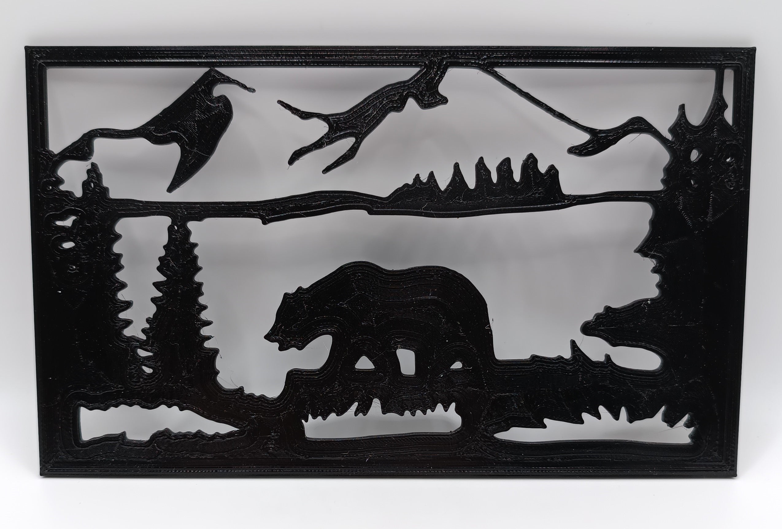 Mountain Bear Silhouette Wall Art