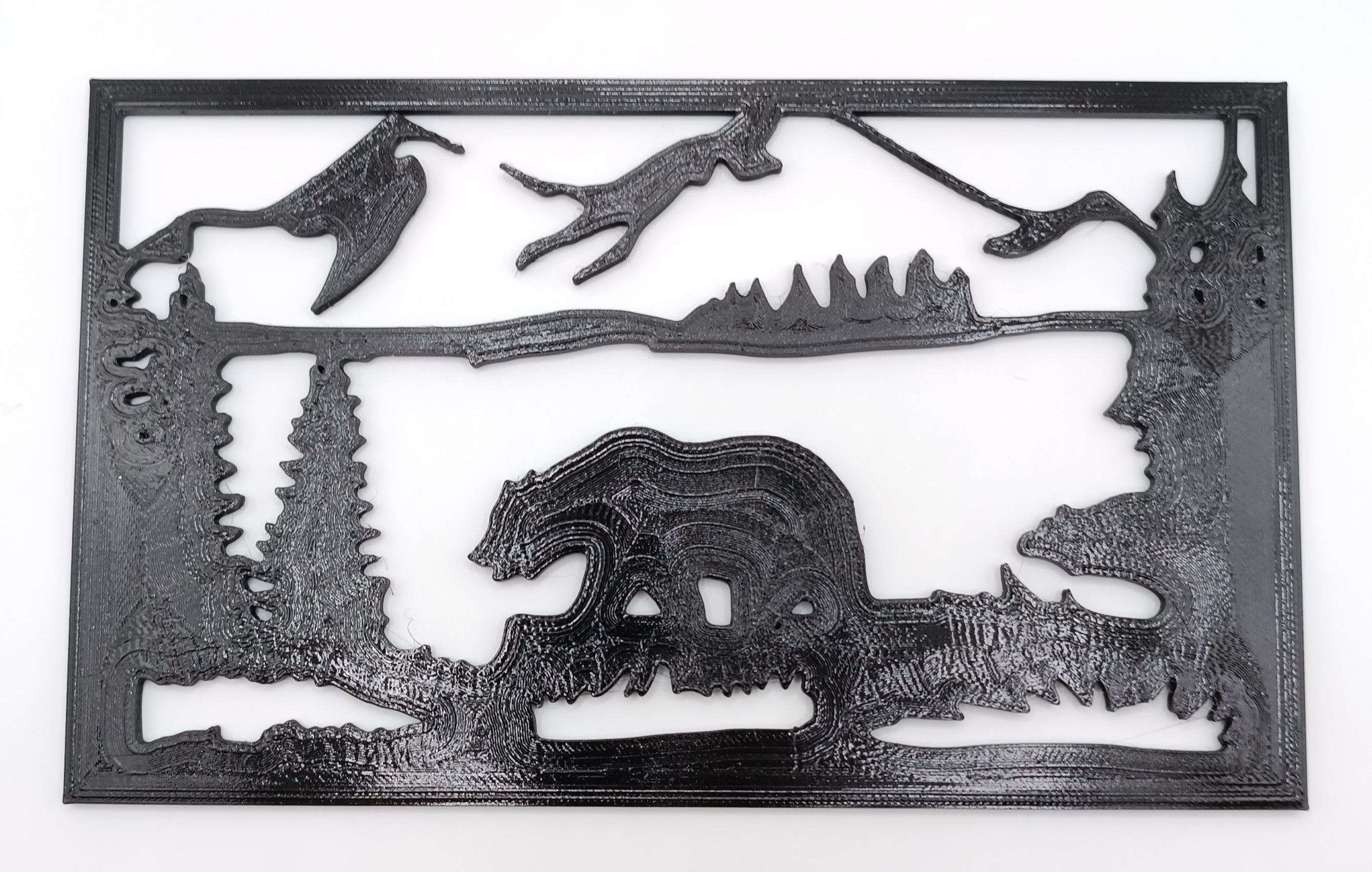 Mountain Bear Silhouette Wall Art