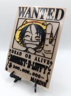 Monkey D. Luffy Wanted Poster, One Piece Wall Art
