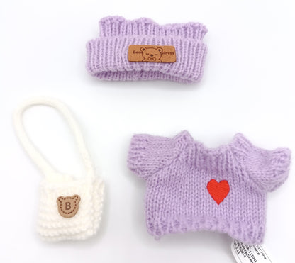 Vestito Labubu Outfit - Tris Violetto Casual con Cuore NEW